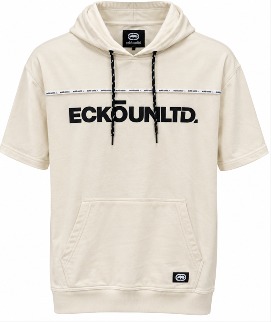 ECKO UNLTD S/S HOODIE SHIRT CHALK - EO15K1954