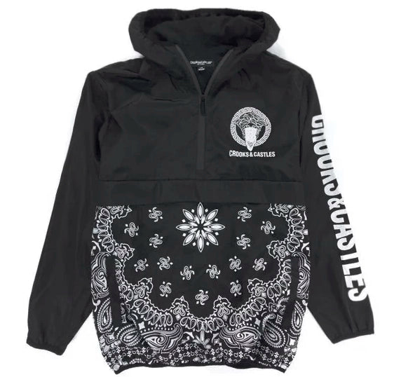 CROOKS & CASTLES ANORAK WINDBREAKER BLACK - 2AC3000