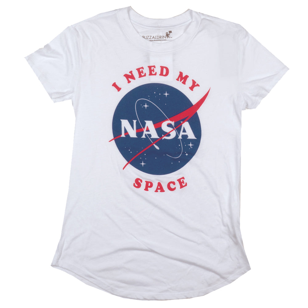 WOMEN'S NASA NEED SPACE T-SHIRT WHITE - TS7P7TBUZ