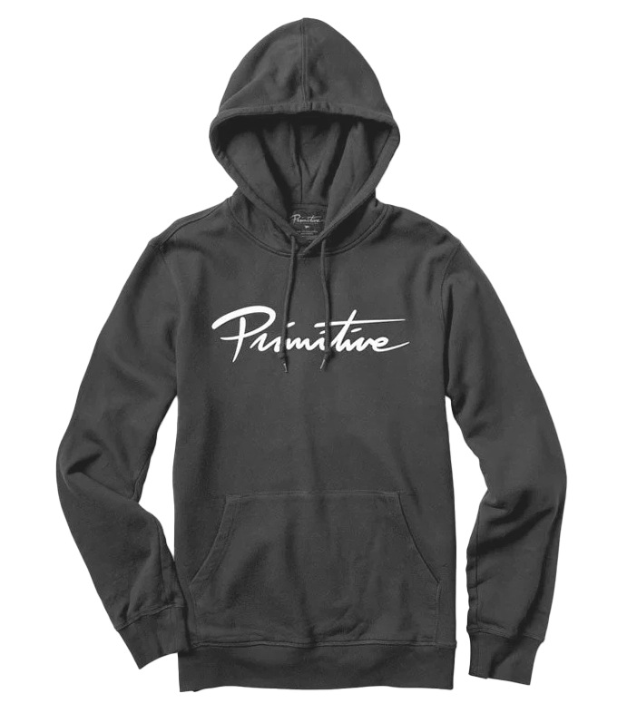 PRIMITIVE NUEVO HOODIE CHH HTR - LOGO SCRIPT
