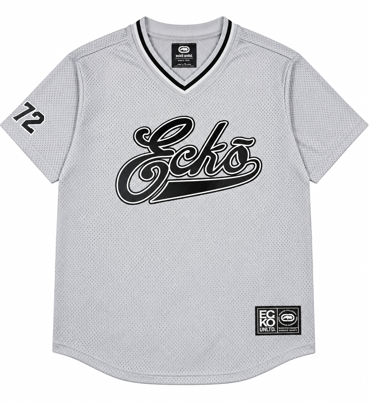 ECKO UNLTD BASEBALL JERSEY GREY MARLED - EO14K1547