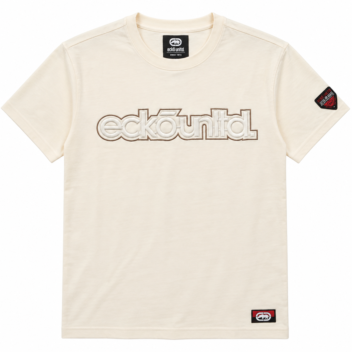 ECKO UNLTD GRAPHIC T-SHIRT CHALK - EO15K1684