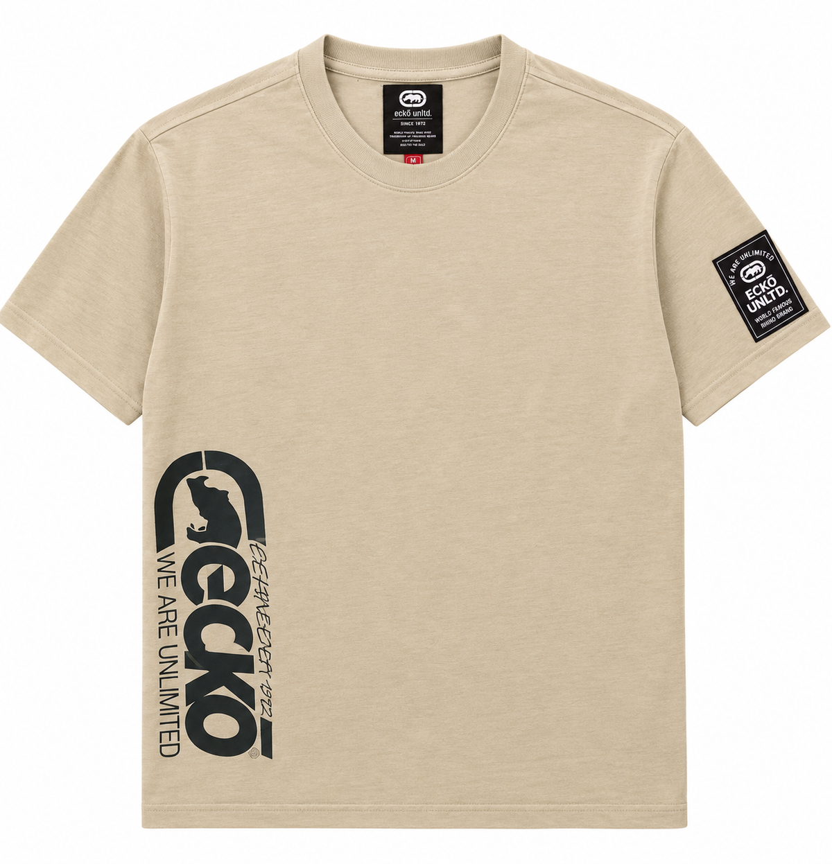ECKO UNLTD S/S V-NECK T-SHIRT OATMEAL HEATHER - EO14K1443