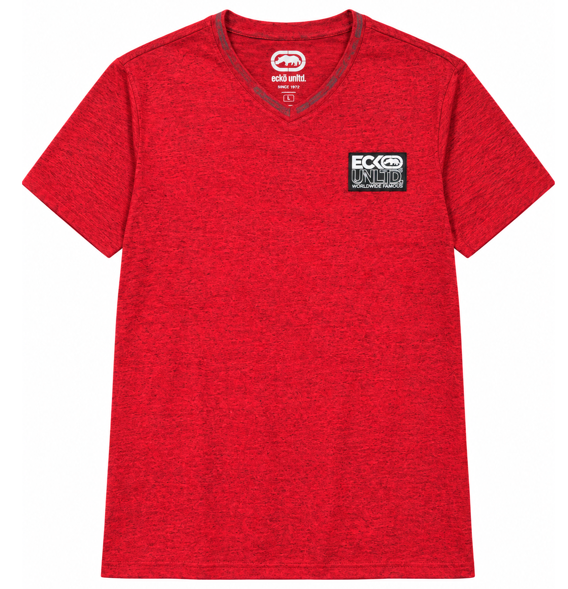 ECKO UNLTD S/S V-NECK T-SHIRT RED MARLED - EO13K1104