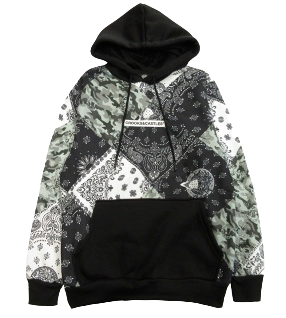 CROOKS & CASTLES CAMO PAISLEY HOODIE BLACK - 2P50121