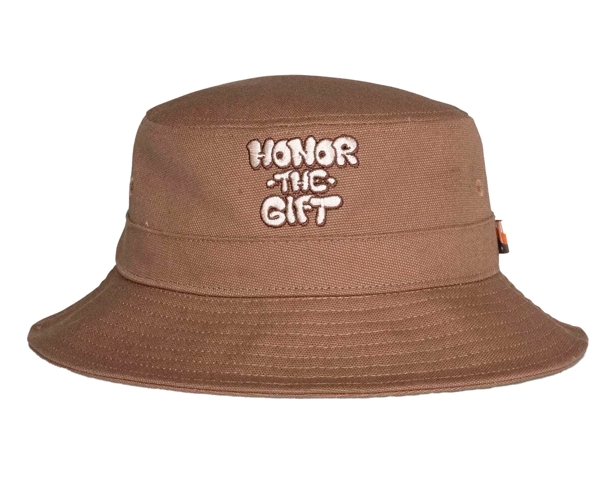 HONOR THE GIFT SCRIPT BUCKET HAT BROWN - HTG230370