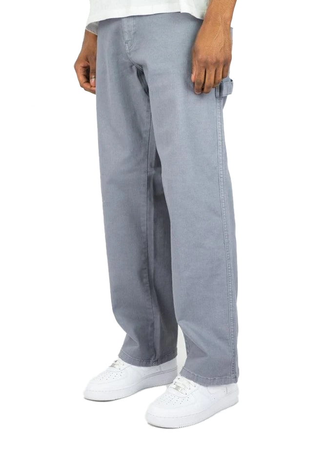 REBEL MINDS TWILL CARPENTER PANTS GREY - 100-680T